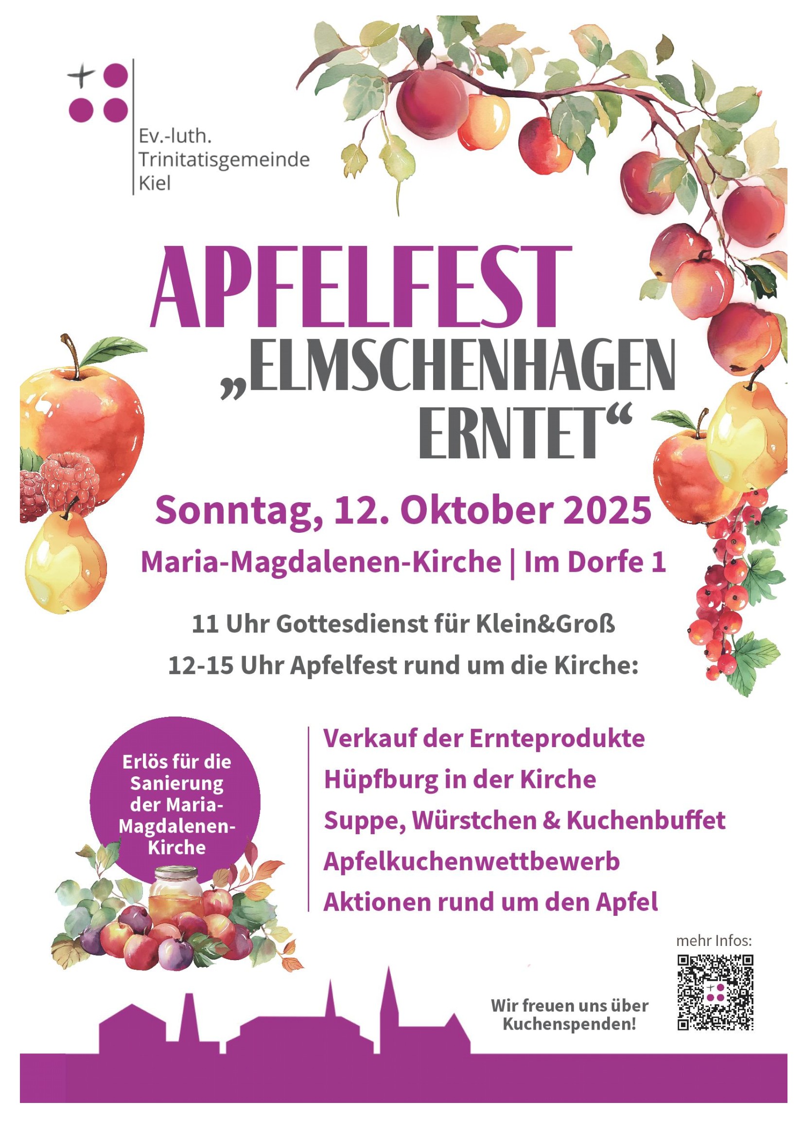 Mehr über den Artikel erfahren Apfelfest zur Stadtteilaktion „Elmschenhagen erntet“ | 12.10. Maria-Magdalenen-Kirche