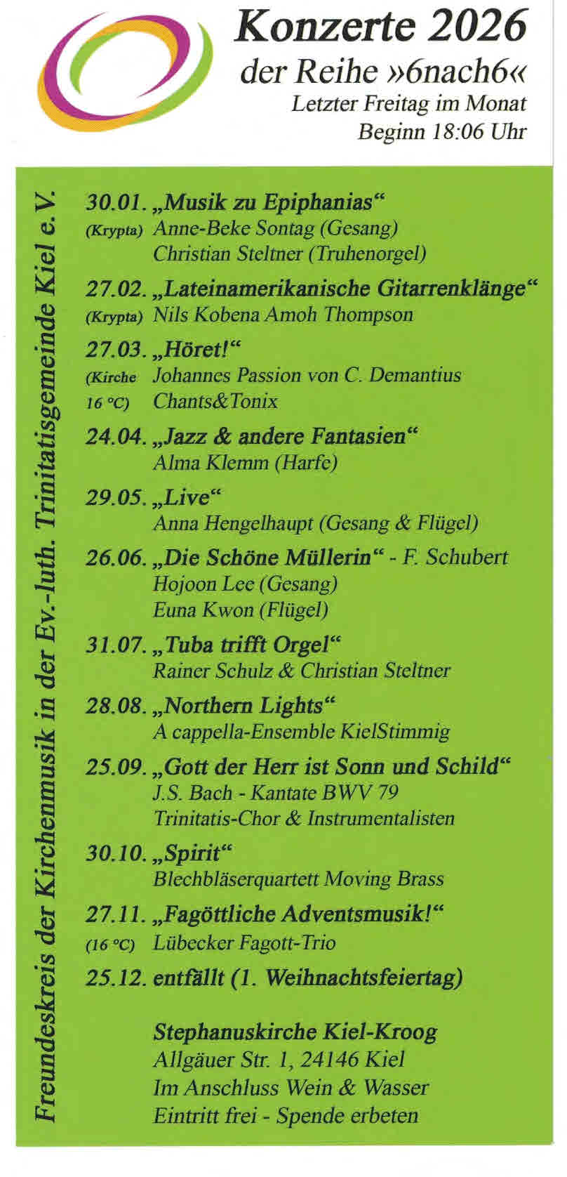 Mehr über den Artikel erfahren Konzert der Reihe 6nach6 / Musik zu Epiphanias / 30.01. / Krypta der Stephanuskirche 18:06 Uhr